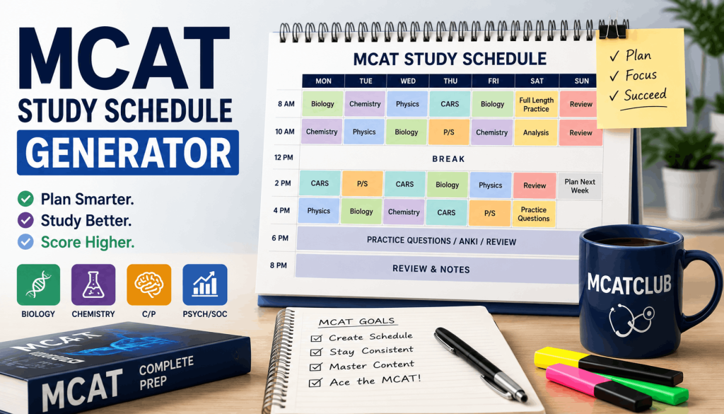 MCAT Study Schedule Generator